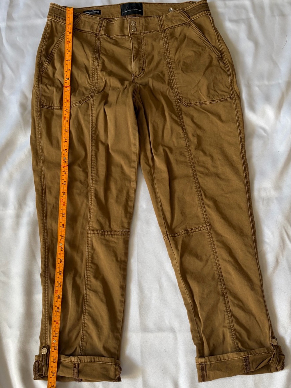 White House Black Market Mid-Rise Crop Pants in Caramel Brown Size 10 - Picture 6 of 8
